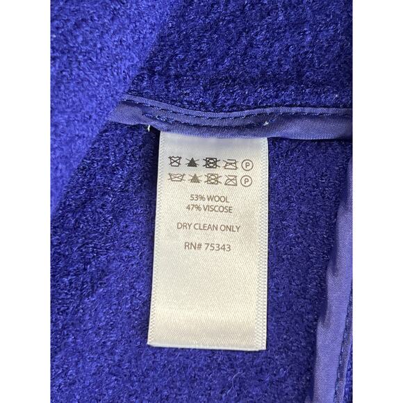 Tahari Wool Blend Moto Sweater Jacket Women's Size M Preppy Career Asymmetrical - Picture 5 of 8